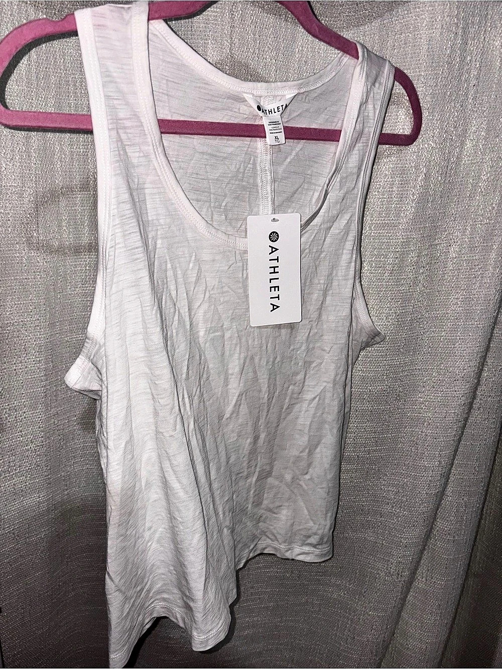 Athleta Essential Slub Tank Cotton Tank Top White Size XL NWT